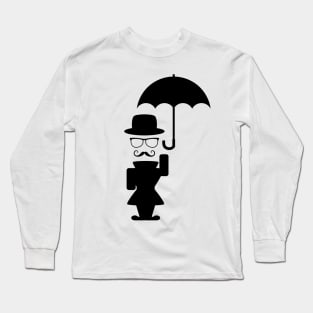 Fun drawing of a gentleman holding an umbrella Long Sleeve T-Shirt